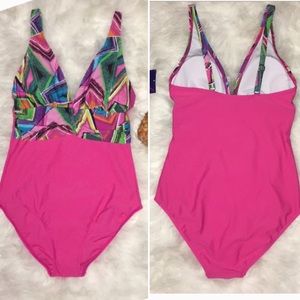 🆕Jams World Pink Geometric One Piece Swimsuit